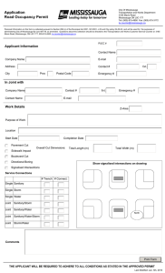 Application Road Occupancy Permit