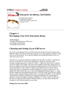 Enterprise JavaBeans, 2nd Edition Chapter 4 Developing Your First