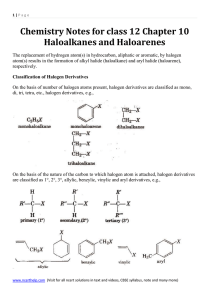 Chemistry Notes for class 12 Chapter 10 Haloalkanes and Haloarenes