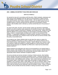 Page 1 of 3 ADG - ANIMALS IN DISTRICT FACILITIES AND