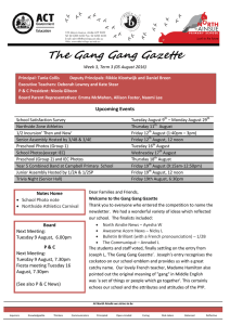 The Gang Gang Gazette - North Ainslie Primary School