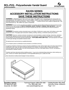 RCL-PVG - Polycarbonate Vandal Guard RAVEN SERIES