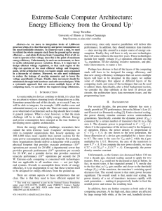 Extreme-Scale Computer Architecture: Energy - I
