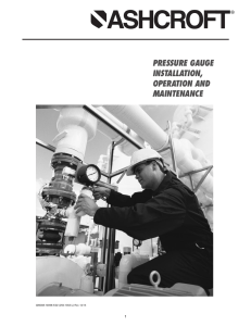 pressure gauge installation, operation and maintenance