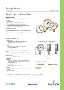 Pressure Gauges - Welcome to Emerson Process Management