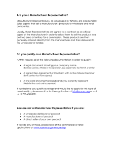 Are you a Manufacturer Representative? Do you qualify as a