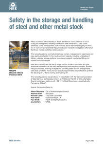 Safety in the storage and handling of steel and other metal stock