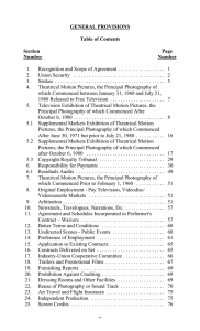 GENERAL PROVISIONS Table of Contents Section Page Number