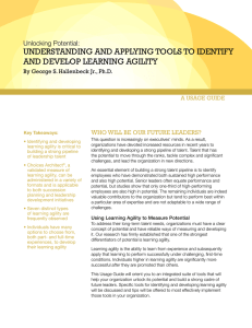 understanding and applying tools to identiFy and develop learning