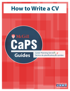 How to Write a CV - McGill University