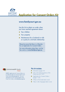 Application for Consent Orders Kit