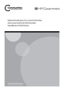 National Indicators for Local Authorities and Local Authority