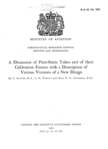 A Discussion of Pitot-Static Tubes and of their Calibration Factors