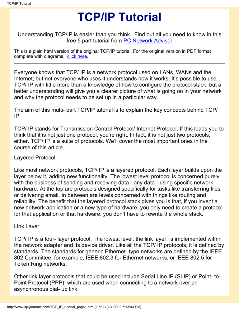 TCP-IP Tutorial