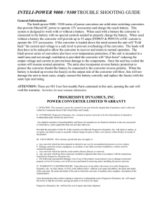 inteli-power 9000 / 9100 trouble shooting guide