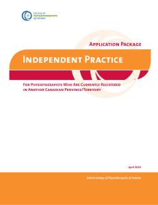 Independent Practice Application Package