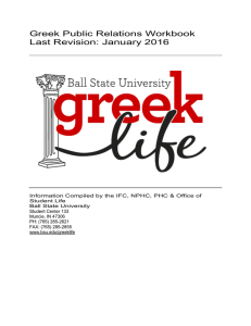 Greek Public Relations Workbook Last Revision: January 2016