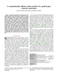 A computationally efficient motion primitive for quadrocopter