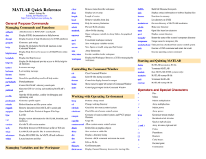 MATLAB Quick Reference