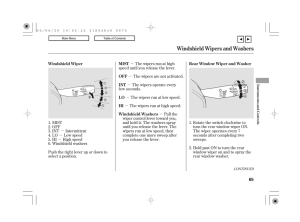 Windshield Wipers and Washers - Techinfo