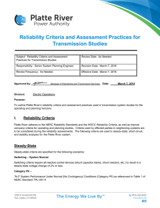 Reliability Criteria and Assessment Practices for Transmission Studies