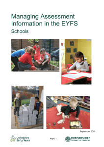 Managing Assessment Information in the EYFS