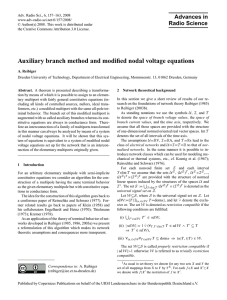 Auxiliary branch method and modified nodal voltage equations