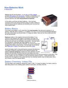 How Batteries Work Battery Basics Battery Chemistry: Voltaic Pile