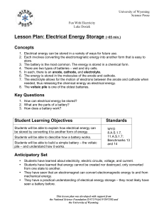Lesson Plan: Electrical Energy Storage