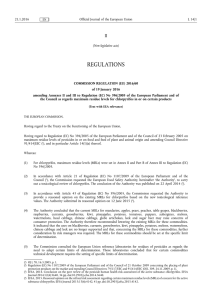 COMMISSION REGULATION (EU) 2016/ 60