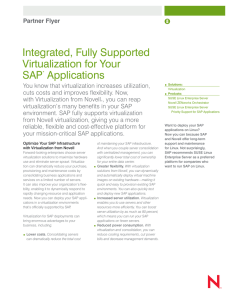 Integrated, Fully Supported Virtualization for Your SAP