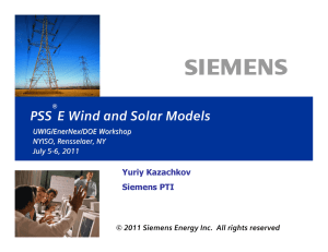 PSS E Wind and Solar Models