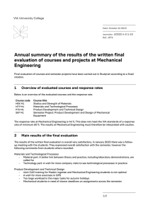 Final evaluation of courses