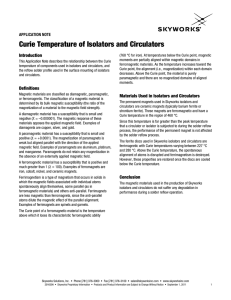 Curie Temperature of Isolators and Circulators