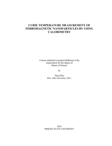 curie temperature measurement of ferromagnetic nanoparticles by