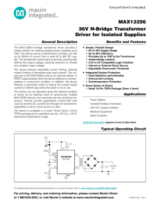 36V H-Bridge Transformer Driver for Isolated Supplies MAX13256