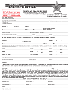 Burglar Alarm Permit Form - Palm Beach County Sheriff`s Office