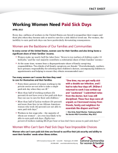 Working Women Need Paid Sick Days