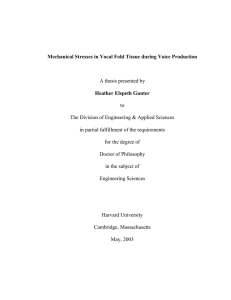 Mechanical Stresses in Vocal Fold Tissue during Voice Production A