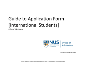 Guide to Application Form [International Students]