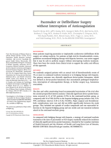 Pacemaker or Defibrillator Surgery without Interruption of