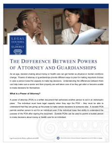 Guardianship vs. Powers of Attorney
