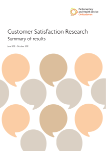 Customer Satisfaction Research - Parliamentary and Health Service