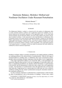 Harmonic Balance, Melnikov Method and Nonlinear Oscillators