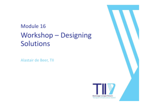 Workshop – Designing Solutions