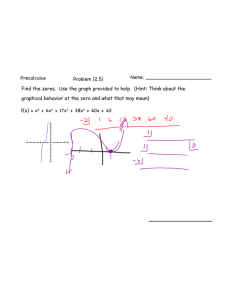 Find the zeros. Use the graph provided to help. (Hint: Think about