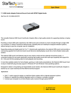 7.1 USB Audio Adapter External Sound Card with SPDIF Digital