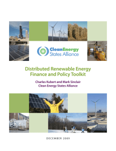 Distributed Renewable Energy Finance and Policy Toolkit