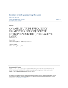an amplitutude-frequency framework for corporate entrepreneurship