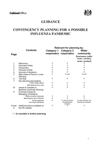 guidance contingency planning for a possible